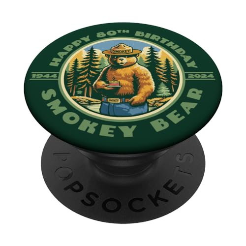 Happy 80th Birthday Smokey Bear 1944-2024 Retro Cupcake PopSockets mit austauschbarem PopGrip Happy 80th Birthday Smokey Bear 1944-2024 Retro Cupcake PopSockets mit austauschbarem PopGrip von Giant Step Design Co.