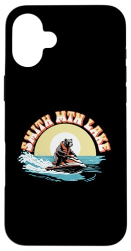 Smith Mountain Lake Black Bear on Personal Watercraft Funny Hülle für iPhone 16 Plus von Giant Step Design Co.