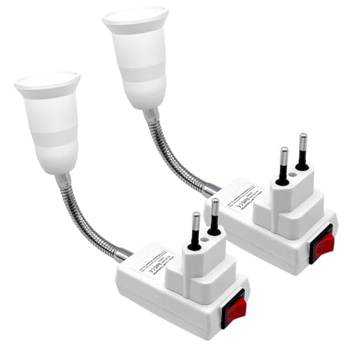 Giantdeer 2PCS E27 Fassung Steckdose, E27 Wandlampe mit Schalter, 360° Verstellbare Schwanenhals Fassung, für Lampenfassung LED Beleuchtung, leselampe bett; Büro/Küche Wandleuchte-Weiß Giantdeer 2PCS E27 Fassung Steckdose, E27 Wandlampe mit Schalter, 360° Verstellbare Schwanenhals Fassung, für Lampenfassung LED Beleuchtung, leselampe bett; Büro/Küche Wandleuchte-Weiß von Giantdeer
