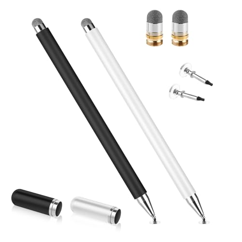 Giantree 2 Stück Tablet Stift Eingabestift Universal, 2 in 1 Touchscreen Stift Stylus Pen mit Zwei-Wege-Magnetsauger Stiftkappe für Tablets Smartphone Alle kapazitiven Touchscreens -Geräte von Giantree