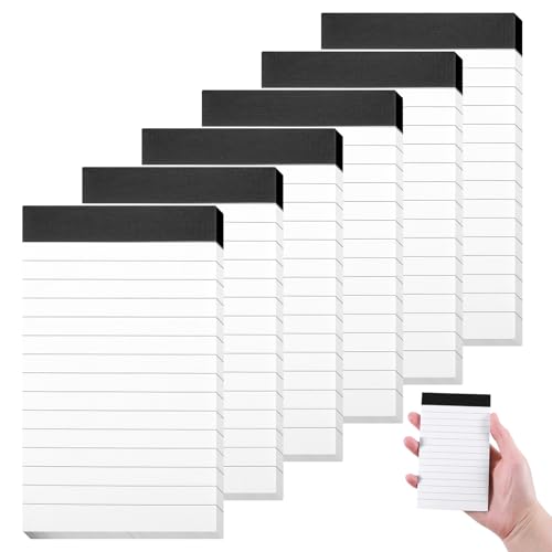 Giantree 6 Stück Notizblock Klein A7, Mini Schreibblock, 30 Blatt pro Block Kleine Notizblöcke Liniert Schreibblock Mini Notizblöcke Ersatzblöcke für Arbeit Studie Büro Schule Haushalt von Giantree