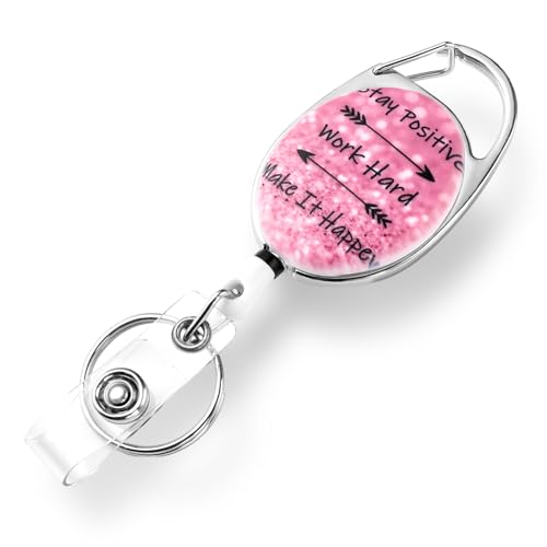 Giantree Retractable Badge Reels, Schlüsselband Ausziehbar Schlüsselring Einziehbarer Ausweishalter ID Card Badge Clips für Schlüsselanhänger ID Card Krankenschwester Lehrer Geschenke(Still 3) von Giantree