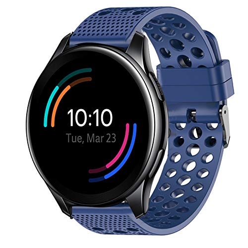 Giaogor Armband Kompatibel Für OnePlus Watch, Sport Silikon Classic Ersatz Uhrenarmband Für Xiaomi Huami OnePlus Watch (Blau) von Giaogor