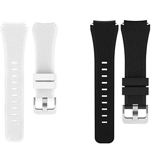 Giaogor Armband Kompatibel Für OnePlus Watch, Sport Silikon Classic Ersatz Uhrenarmband Für Xiaomi Huami OnePlus Watch (Schwarz+Weiß) von Giaogor