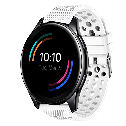 Giaogor Armband Kompatibel Für OnePlus Watch, Sport Silikon Classic Ersatz Uhrenarmband Für Xiaomi Huami OnePlus Watch (Weiß) von Giaogor