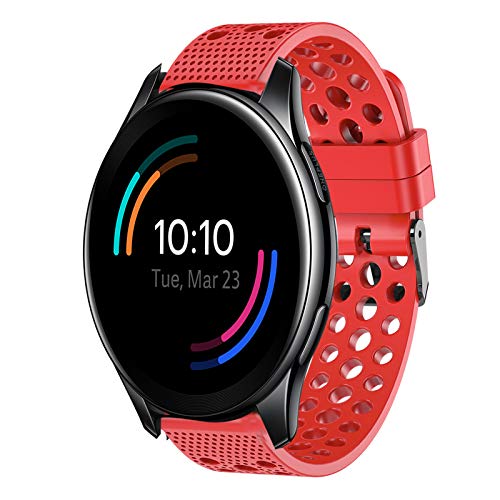 Giaogor Armband Kompatibel Für OnePlus Watch, Sport Silikon Classic Ersatz Uhrenarmband Für Xiaomi Huami OnePlus Watch (rot) von Giaogor