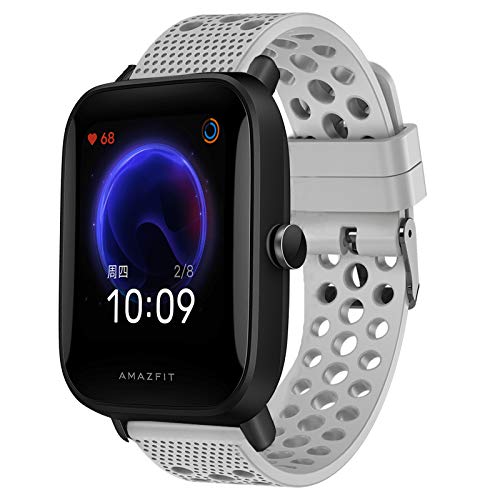 Giaogor Armband Kompatibel Für Xiaomi Amazfit Bip U, Sport Silikon Classic Ersatz Uhrenarmband Für Xiaomi Huami Amazfit Bip U Smart Watch (grau) von Giaogor