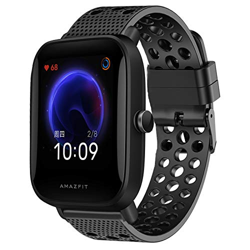 Giaogor Armband Kompatibel Für Xiaomi Amazfit Bip U, Sport Silikon Classic Ersatz Uhrenarmband Für Xiaomi Huami Amazfit Bip U Smart Watch (schwarz) von Giaogor