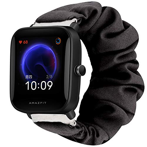 Giaogor Armband Kompatibel mit Amazfit Bip U, weiche Haargummis Uhrenarmband für Amazfit Bip U Smartwatch (schwarz) von Giaogor