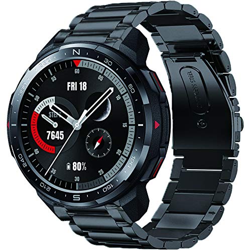 Giaogor Armband Kompatibel mit Honor Watch GS Pro, Classic Edelstahl Uhrenarmband für Honor Watch GS Pro Smartwatch (schwarz) von Giaogor