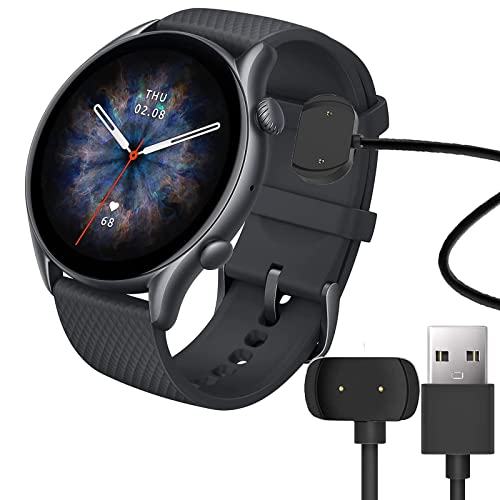Giaogor Ladekabel Kompatibel mit Amazfit GTR 3, Kabel Ladegerät Ladestaion für Amazfit GTR 3/ Amazfit GTR 3 Pro Smartwatch (Schwarz) von Giaogor