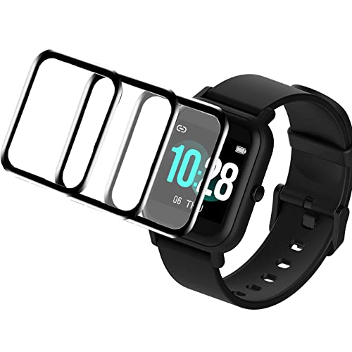 Giaogor Schutzfolie für Blackview R3 Smartwatch, HD klar Flexible TPU Folie [Blasenfreie] [Kompatibel mit Hülle] [Premium-Qualität]Displayschutzfolie (Schwarz- 3pack) von Giaogor