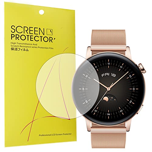 Giaogor Schutzfolie für Huawei Watch GT 3 42mm/ Huawei Watch GT 3 46mm Smartwatch, HD klar Flexible TPU Folie [Blasenfreie] [Kompatibel mit Hülle] [Premium-Qualität]Displayschutzfolie [6 Pack] (42mm) von Giaogor