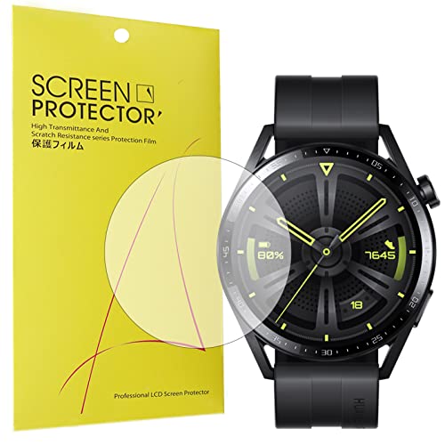 Giaogor Schutzfolie für Huawei Watch GT 3 42mm/ Huawei Watch GT 3 46mm Smartwatch, HD klar Flexible TPU Folie [Blasenfreie] [Kompatibel mit Hülle] [Premium-Qualität]Displayschutzfolie [6 Pack] (46mm) von Giaogor