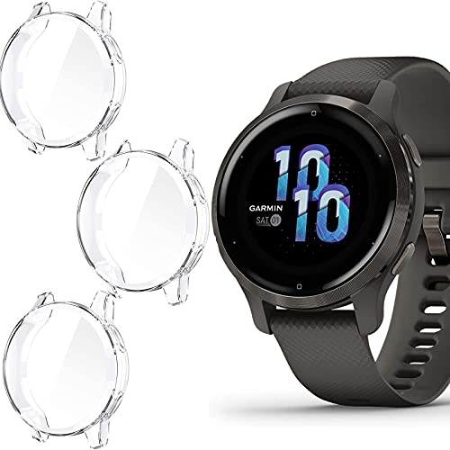 Giaogor Schutzhülle Kompatibel mit Garnin Venu 2s, Flexibles TPU Vollschutz mit Displayschutzfolie Kratzfest Displayschutz Schutz Hülle Für Venu 2s Smartwatch (Transparent*3) von Giaogor