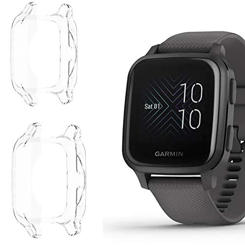 Giaogor Schutzhülle kompatibel Für Garmin Venu SQ, All-Around Case Ultra dünn TPU Schutz Hülle für Garmin Venu SQ Smartwatch (Transparent*2) von Giaogor
