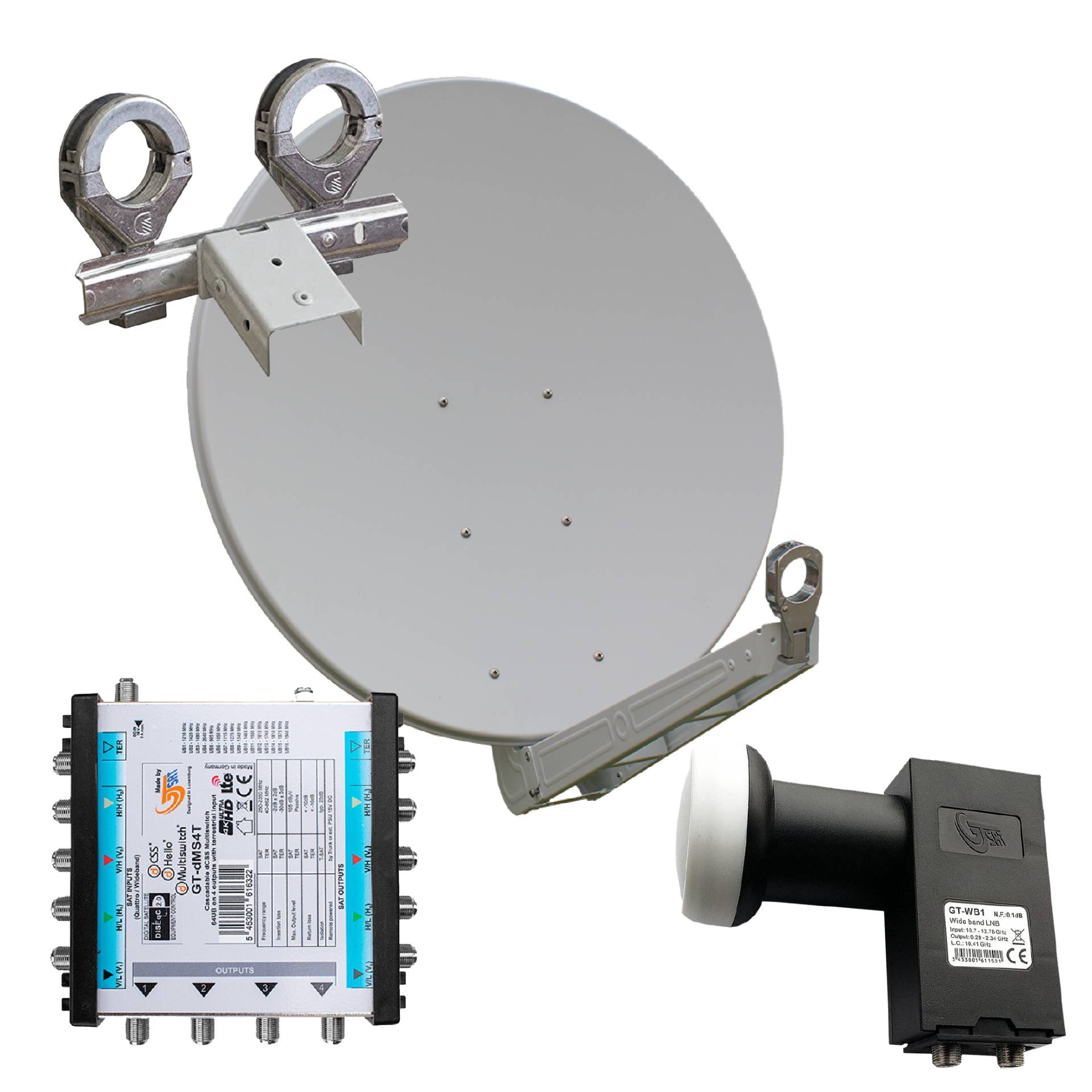 Gibertini OP 85 SE - Alu-Antenne - weiß - 64 Teiln. mit Wideb.-LNB und Multischalter für 2 Sat. Gibertini OP 85 SE - Alu-Antenne - weiß - 64 Teiln. mit Wideb.-LNB und Multischalter für 2 Sat. von Gibertini