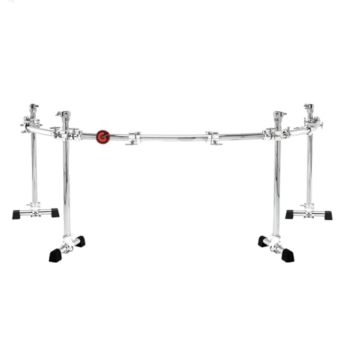 Gibraltar Rack System Chrome Series 4-pole curved Rack, Premium Drum Rack (große Setups, kompatibel mit 24"" Bass Drums, inklusive Multiklammer, Memory Lock & Rackrohr Aufsätze) von Gibraltar