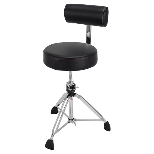Gibraltar Schlagzeughocker, Drumhocker 9000 Series Round mit Backrest, 9608RB (Durchmesser: 35cm, Vinyl-Sitzfläche, Super Lock, Dreibein-Position, 'Super Foot' Gummifüße) von Gibraltar