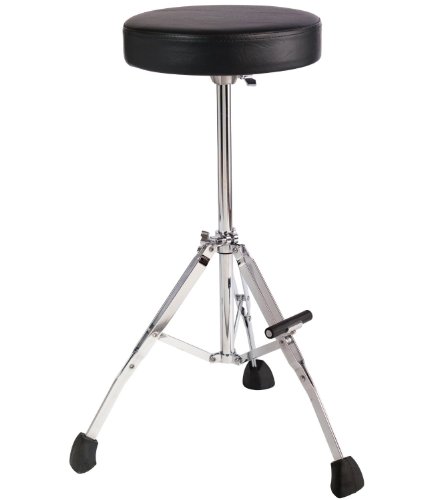 Gibraltar Schlagzeughocker, Drumhocker Compact Performance (runder Sitz, Durchmesser: 33cm, feste Höhe: 68 cm, Vinyl-Sitzfläche, Memory Lock, doppelstrebige Basis, Super Foot' Gummifüße) von Gibraltar