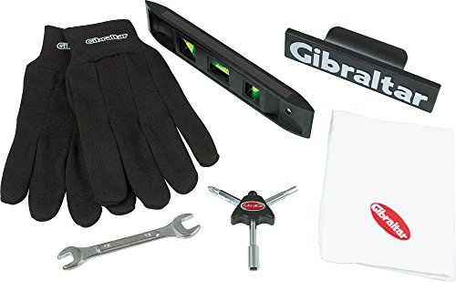 Gibraltar Zubehör Schlagzeug - Rack Zubehör Set - Wasserwaage, Schraubenschlüssel, Trommelschlüssel-Tool, Handschuhe, Handtuch, Clip-on Logo, RF-TKIT von Gibraltar