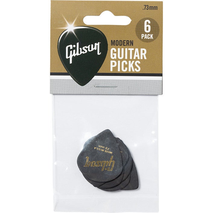 Gibson APRM6-73 Modern Guitar Picks 6-Pack Black 0.73mm von Gibson