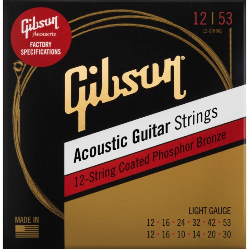 Gibson Coated Phosphor Bronze Acoustic Guitar Strings for 12-String von Gibson