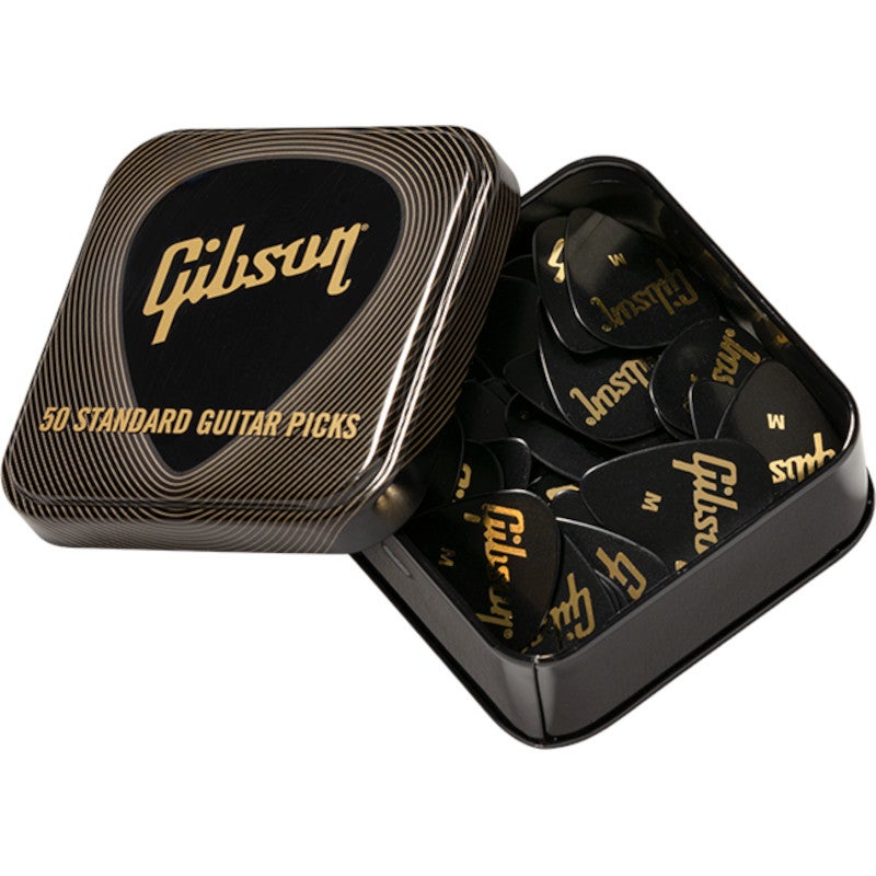 Gibson Standard Pick Tin Extra Heavy Plectrums (Pack of 50) von Gibson