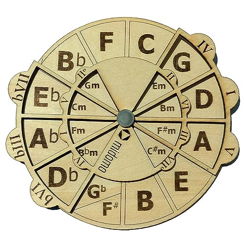 Gichusizy Holzwendel Werkzeug Gitarre Klavier Tasteninstrumente und Streichinstrumente Akkordtheorie -Musik-Scheibe Quintenzirkel Quintenzirkel für Musiker zum Einfachen Finden Von Akkordkombinati von Gichusizy