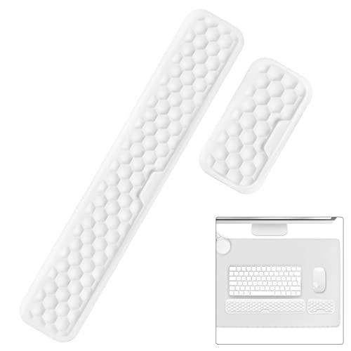 Giecy Handballenauflage Tastatur und handgelenkauflage Maus,Memory-Schaum ergonomisch Wrist Rest zur Entlastung des Handgelenks mit Anti-Rutsch für Büro, Laptop,Gaming,handauflage tastatur(Weiß) von Giecy