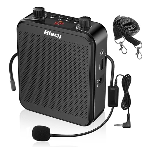 Giecy Tragbarer Sprachverstärker mit Mikrofon, Kopfhörer, 30 W, wiederaufladbarer Akku, 2800 mAh, leistungsstarkes Soundsystem für Lehrer, Führer, Trainer, Präsentatoren Giecy Tragbarer Sprachverstärker mit Mikrofon, Kopfhörer, 30 W, wiederaufladbarer Akku, 2800 mAh, leistungsstarkes Soundsystem für Lehrer, Führer, Trainer, Präsentatoren von Giecy
