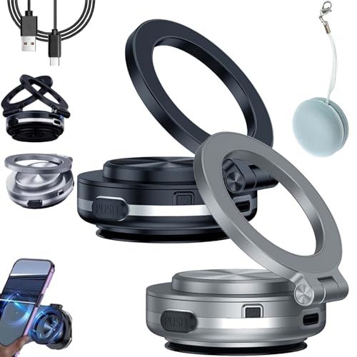 Gienslru Maggrip Pro 360 2.0, Nixie Phone Holder, Fall Car Electric Suction Cup Vacuum Magnetic Phone Holder, 360° Rotating Magnetic Phone Holder, Nixie Magnet Phone Holder for iPhone (2pcs) von Gienslru