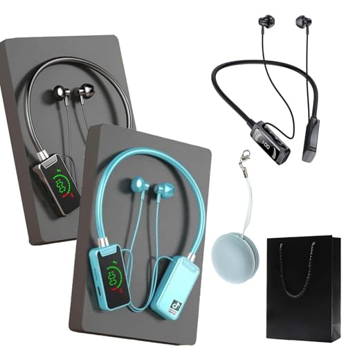Gienslru Wireless Sound Card Live Streaming Earphones, Wireless Sound Card Live Broadcasting and Audio Editing Earphones, Waterproof Sound Card Live Tuning Headphones with Display (2PCS-B) von Gienslru