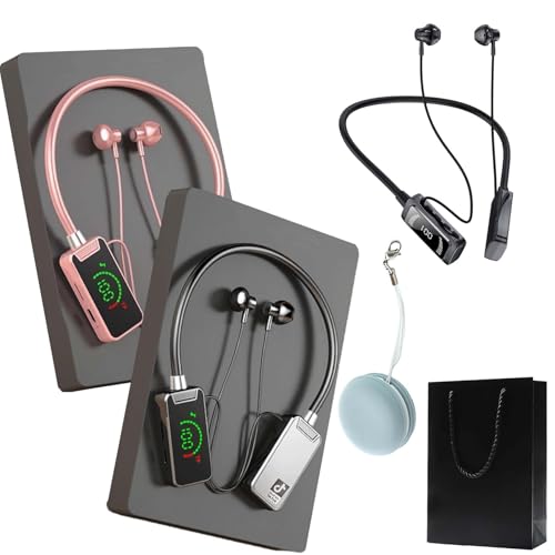 Gienslru Wireless Sound Card Live Streaming Earphones, Wireless Sound Card Live Broadcasting and Audio Editing Earphones, Waterproof Sound Card Live Tuning Headphones with Display (2PCS-C) von Gienslru