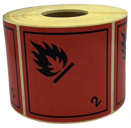 Giese-GEF Gefahrgutaufkleber Klasse 2.1 Entzündbare Gase - 100 x 100 mm - 1000 Etiketten auf Rolle - Papier selbstklebend - ADR Giese-GEF Gefahrgutaufkleber Klasse 2.1 Entzündbare Gase - 100 x 100 mm - 1000 Etiketten auf Rolle - Papier selbstklebend - ADR von Giese-GEF
