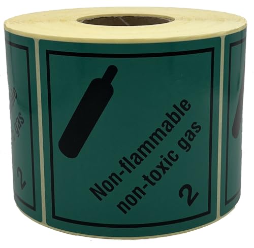 Giese-GEF Gefahrgutaufkleber Klasse 2.2 - NON-FLAMMABLE NON-TOXIC GAS - 100 x 100 mm - 1000 Etiketten auf Rolle - Papier selbstklebend - ADR Giese-GEF Gefahrgutaufkleber Klasse 2.2 - NON-FLAMMABLE NON-TOXIC GAS - 100 x 100 mm - 1000 Etiketten auf Rolle - Papier selbstklebend - ADR von Giese-GEF