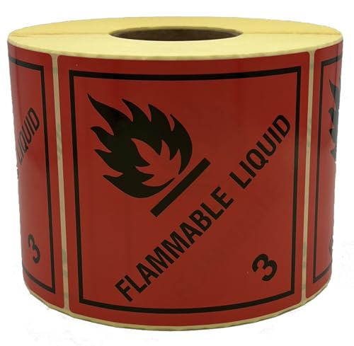 Giese-GEF Gefahrgutaufkleber - Klasse 3 Flammable Liquid - 100 x 100 mm - 1000 Etiketten auf Rolle - Papier selbstklebend - gem. ADR Giese-GEF Gefahrgutaufkleber - Klasse 3 Flammable Liquid - 100 x 100 mm - 1000 Etiketten auf Rolle - Papier selbstklebend - gem. ADR von Giese-GEF
