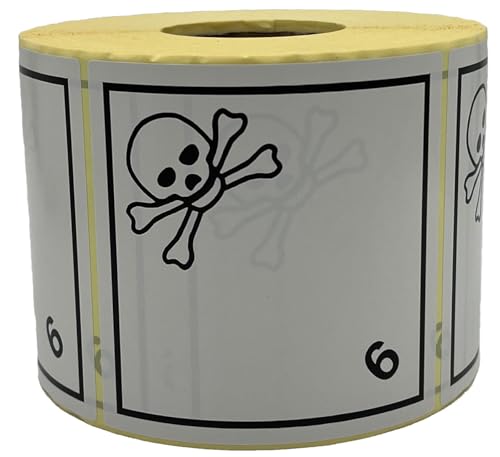 Giese-GEF Gefahrgutaufkleber Klasse 6.1 Giftige Stoffe - 100 x 100 mm - 1000 Etiketten auf Rolle - Papier selbstklebend - ADR Giese-GEF Gefahrgutaufkleber Klasse 6.1 Giftige Stoffe - 100 x 100 mm - 1000 Etiketten auf Rolle - Papier selbstklebend - ADR von Giese-GEF