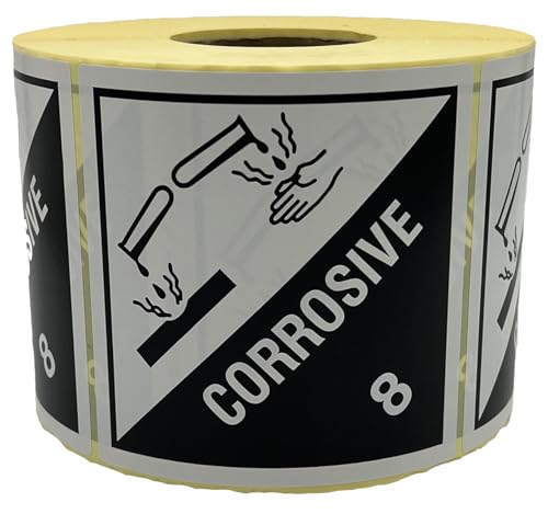 Giese-GEF Gefahrgutaufkleber Klasse 8 Corrosive - 100 x 100 mm - 1000 Etiketten auf Rolle - Papier selbstklebend - ADR Giese-GEF Gefahrgutaufkleber Klasse 8 Corrosive - 100 x 100 mm - 1000 Etiketten auf Rolle - Papier selbstklebend - ADR von Giese-GEF