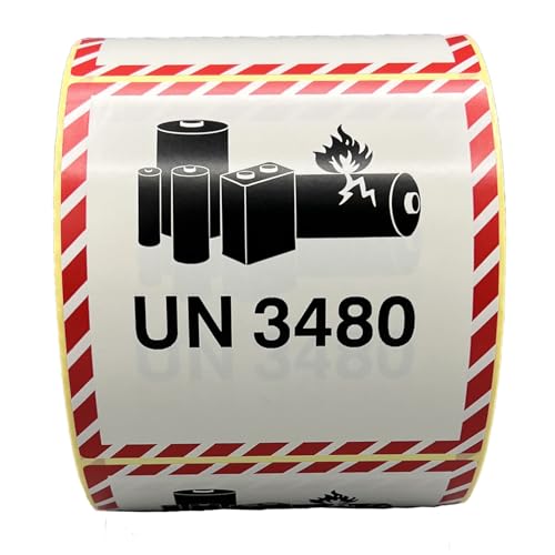 Giese-GEF 1.000 Gefahrgutaufkleber Lithium ionen Batterien UN 3480-100 x 100 mm - Etiketten auf Rolle - Papier selbstklebend - ADR Giese-GEF 1.000 Gefahrgutaufkleber Lithium ionen Batterien UN 3480-100 x 100 mm - Etiketten auf Rolle - Papier selbstklebend - ADR von Giese-GEF
