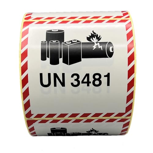 Giese-GEF 1.000 Gefahrgutaufkleber Lithium ionen Batterien UN 3481-100 x 100 mm - Etiketten auf Rolle - Papier selbstklebend - ADR Giese-GEF 1.000 Gefahrgutaufkleber Lithium ionen Batterien UN 3481-100 x 100 mm - Etiketten auf Rolle - Papier selbstklebend - ADR von Giese-GEF