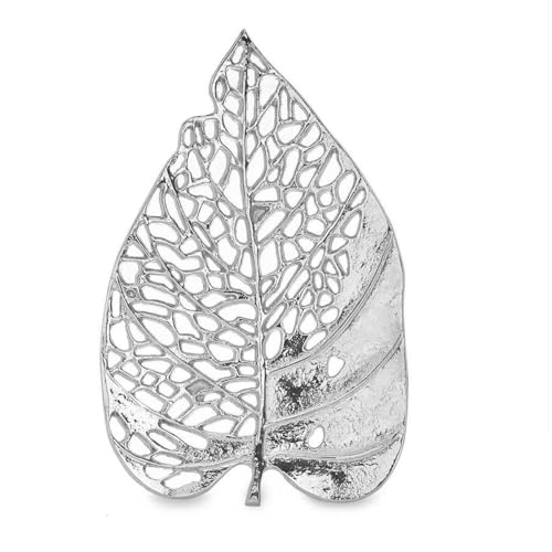 Gift Decor Dekorative Figur Blatt Silber Metall 31 x 3,7 x 20 cm (6 Stück) von Gift Decor