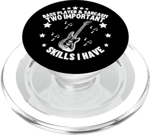 Bassspieler und Sarcasm Lustige Bassgitarre PopSockets PopGrip für MagSafe von Gift For Musician Men And Women In A Rock Band