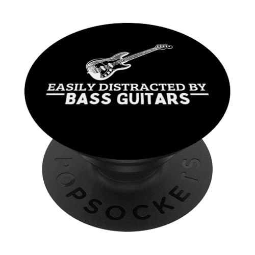 Leicht abgelenkt von Bassgitarren lustiger Bassspieler PopSockets Klebender PopGrip Leicht abgelenkt von Bassgitarren lustiger Bassspieler PopSockets Klebender PopGrip von Gift For Musician Men And Women In A Rock Band