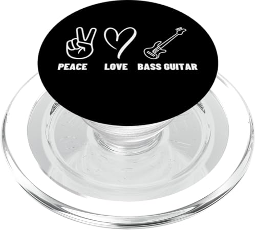 Peace Love Bass Gitarre Stolz Damen Herren Bassspieler PopSockets PopGrip für MagSafe von Gift For Musician Men And Women In A Rock Band