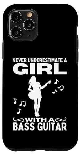 Unterschätzen Sie niemals ein Mädchen mit einer Bassgitarre, Damen-Bass Hülle für iPhone 11 Pro von Gift For Musician Men And Women In A Rock Band