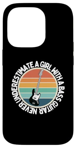 Unterschätzen Sie niemals ein Mädchen mit einer Bassgitarre, Damen-Bass Hülle für iPhone 14 Pro von Gift For Musician Men And Women In A Rock Band