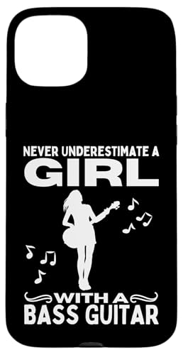 Unterschätzen Sie niemals ein Mädchen mit einer Bassgitarre, Damen-Bass Hülle für iPhone 15 Plus von Gift For Musician Men And Women In A Rock Band