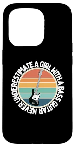 Unterschätzen Sie niemals ein Mädchen mit einer Bassgitarre, Damen-Bass Hülle für iPhone 15 Pro von Gift For Musician Men And Women In A Rock Band