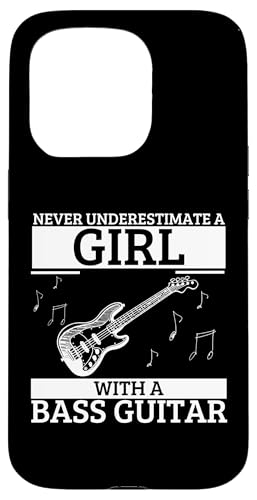 Unterschätzen Sie niemals ein Mädchen mit einer Bassgitarre, Damen-Bass Hülle für iPhone 15 Pro von Gift For Musician Men And Women In A Rock Band